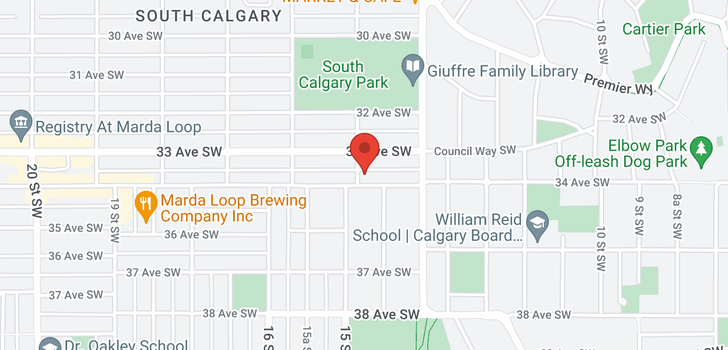 map of 1 1540 34 Avenue SW